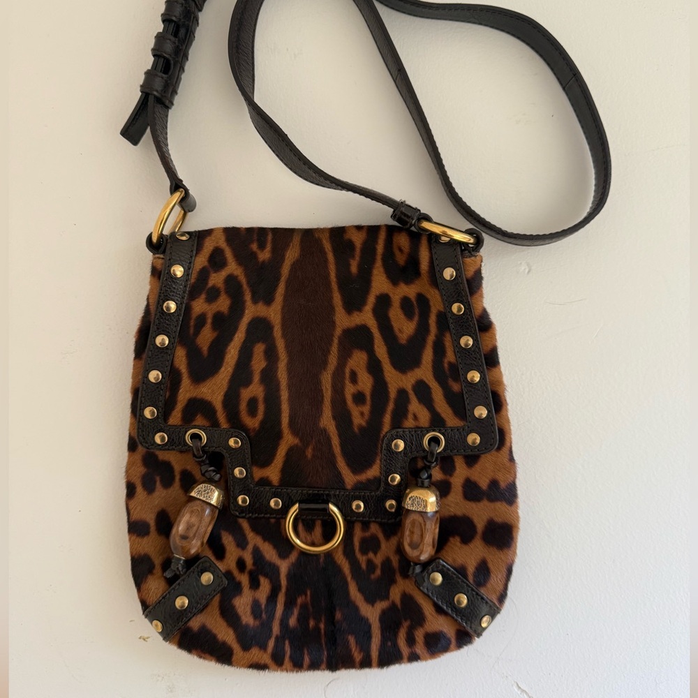 Yves Saint Laurent Brown and Black Crossbody Bag